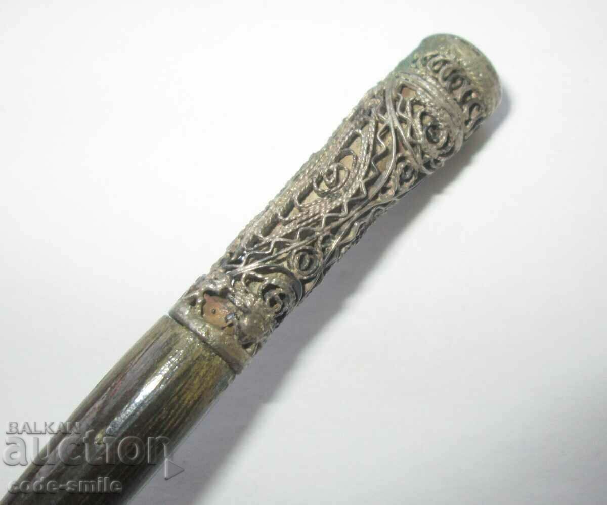 Old vintage cigarette silver filigree handmade 19c. - 5 Old vintage cigarette silver filigree handmade 19c. - 5