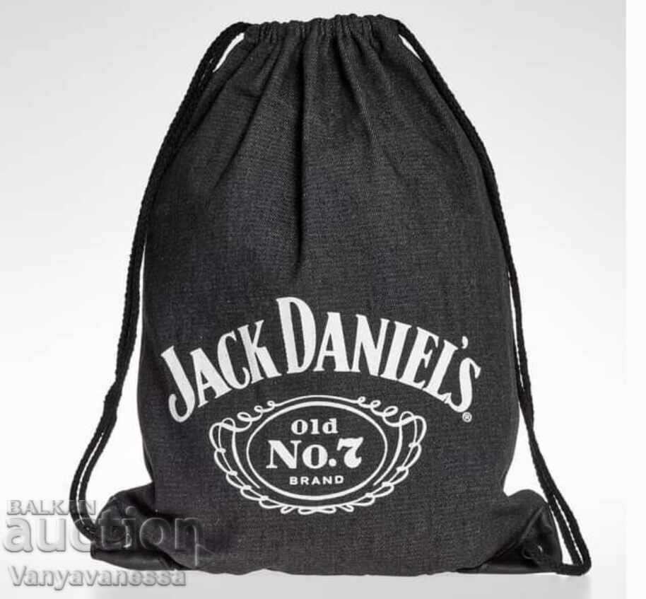 Alcoholic :) Jack Daniel's backpack made of black denim