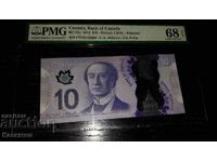 Сертифицирана Банкнота от Канада 10 дол 2013 год.PMG 68 EPQ!