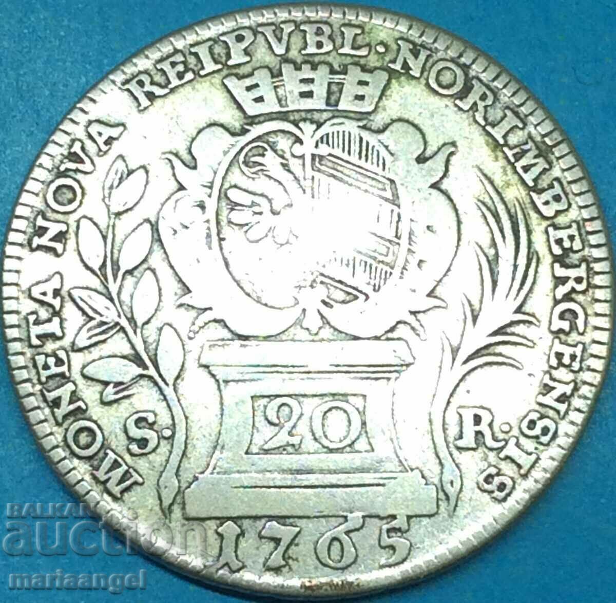 20 кройцера 1765 Германия Нюрнберг 28мм сребро