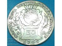 20 Kreuzer 1765 Germania Nürnberg 28mm Argint