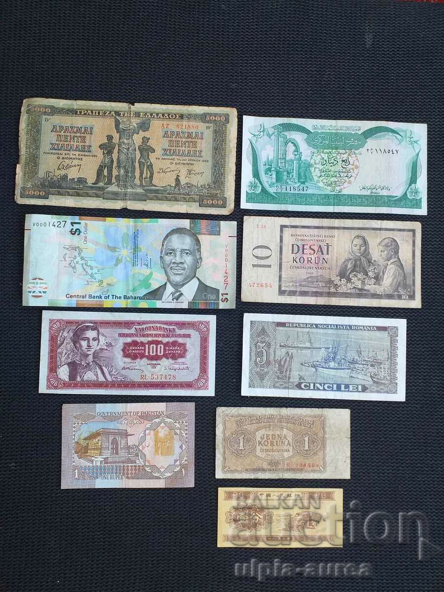 Lot of banknotes from abroad