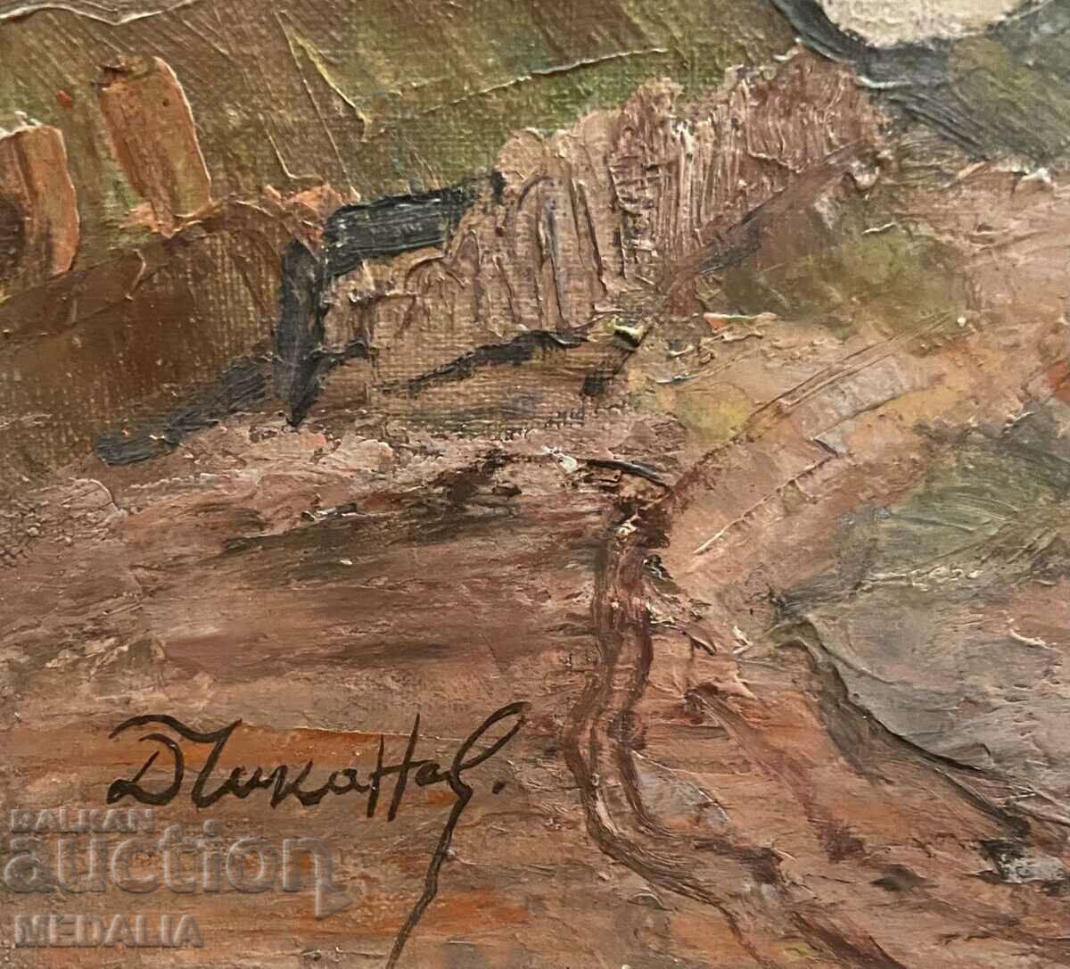 Denyo Chokanov-"By the Yantra River"-oil paints-signed with price 4000.00 BGN | € 2045.17 Denyo Chokanov-"By the Yantra River"-oil paints-signed with price 4000.00 BGN | € 2045.17