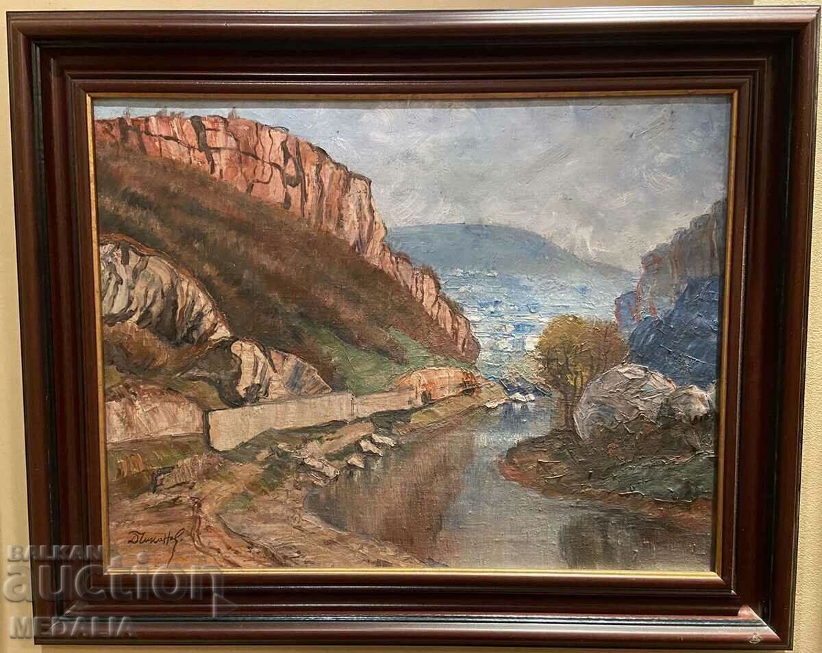 Denyo Chokanov-"By the Yantra River"-vopsele în ulei-semnate Denyo Chokanov-"By the Yantra River"-vopsele în ulei-semnate