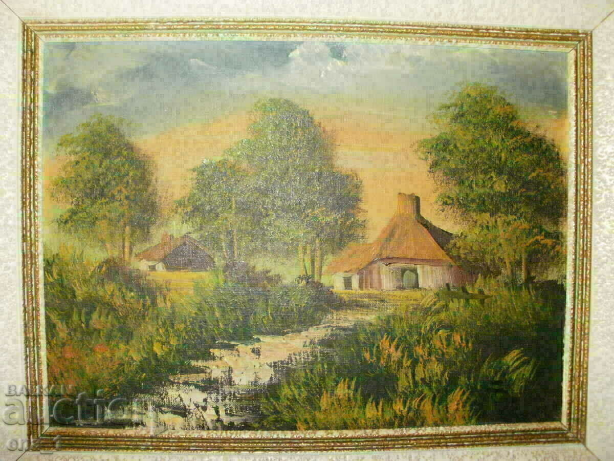 Auction Old Dutch oil painting in a solid frame Auction Old Dutch oil painting in a solid frame