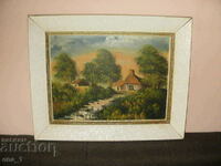 Old Dutch oil painting in a solid frame