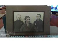 Photo, cardboard, mother and sons
