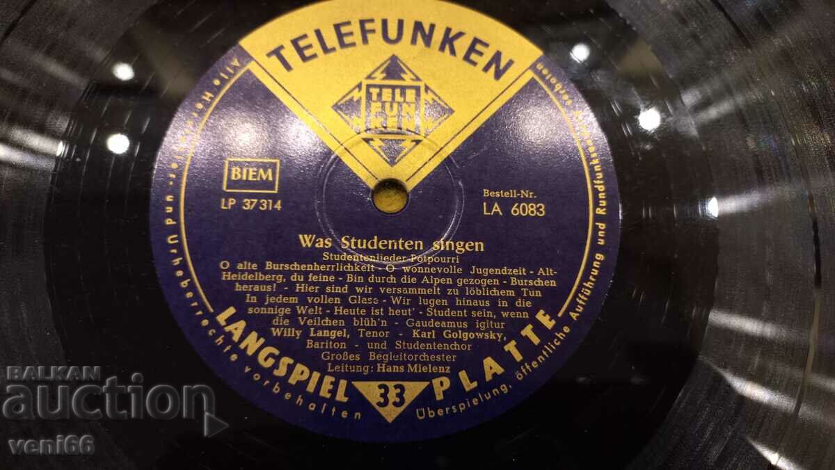 Auction Gramophone record - medium format Auction Gramophone record - medium format