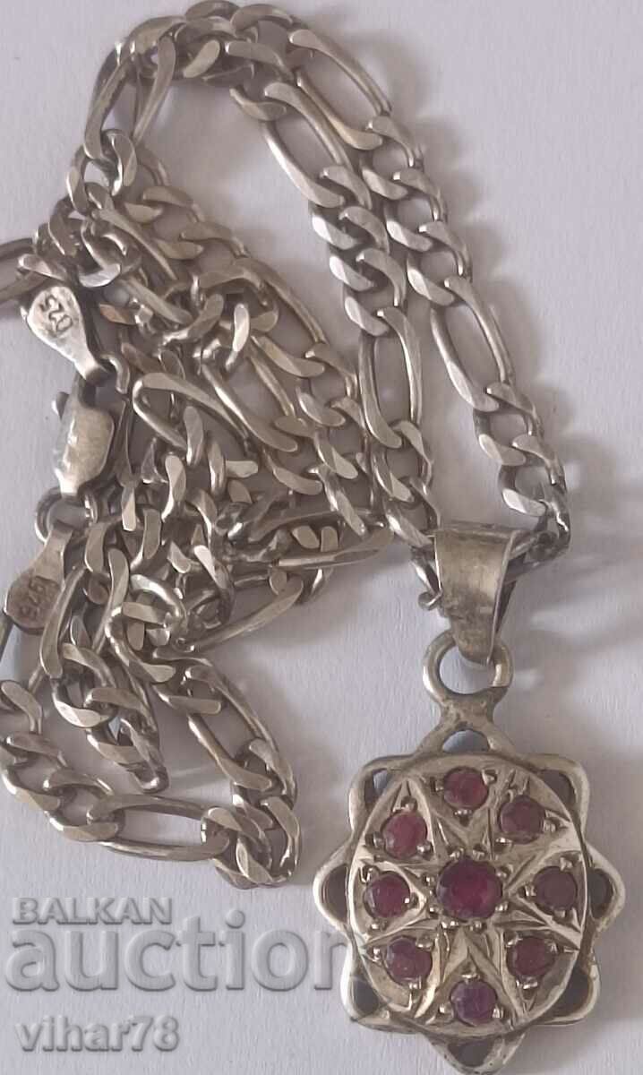 Pandantiv din argint vechi cu rubine - 6 Pandantiv din argint vechi cu rubine - 6