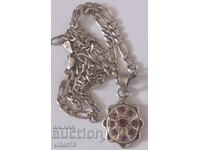 Стара сребърна висулка с рубини