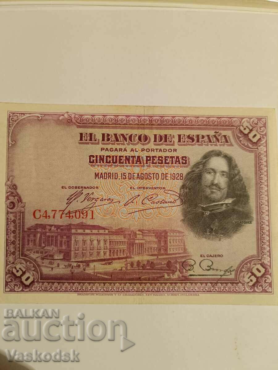 50 pesetas 1928 г