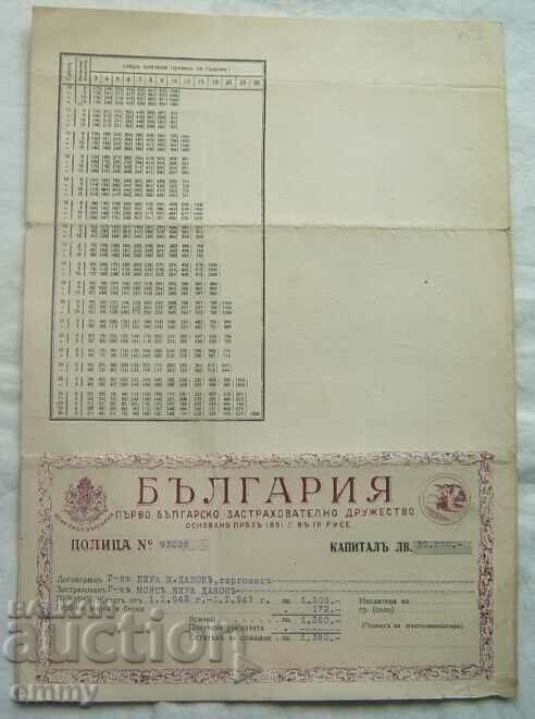 Insurance company "Bulgaria" - policy, 1941 - 6 Insurance company "Bulgaria" - policy, 1941 - 6