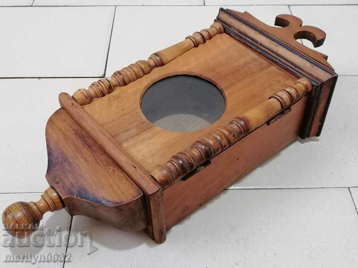 Auction Alarm clock box wood wooden clock primitive Auction Alarm clock box wood wooden clock primitive