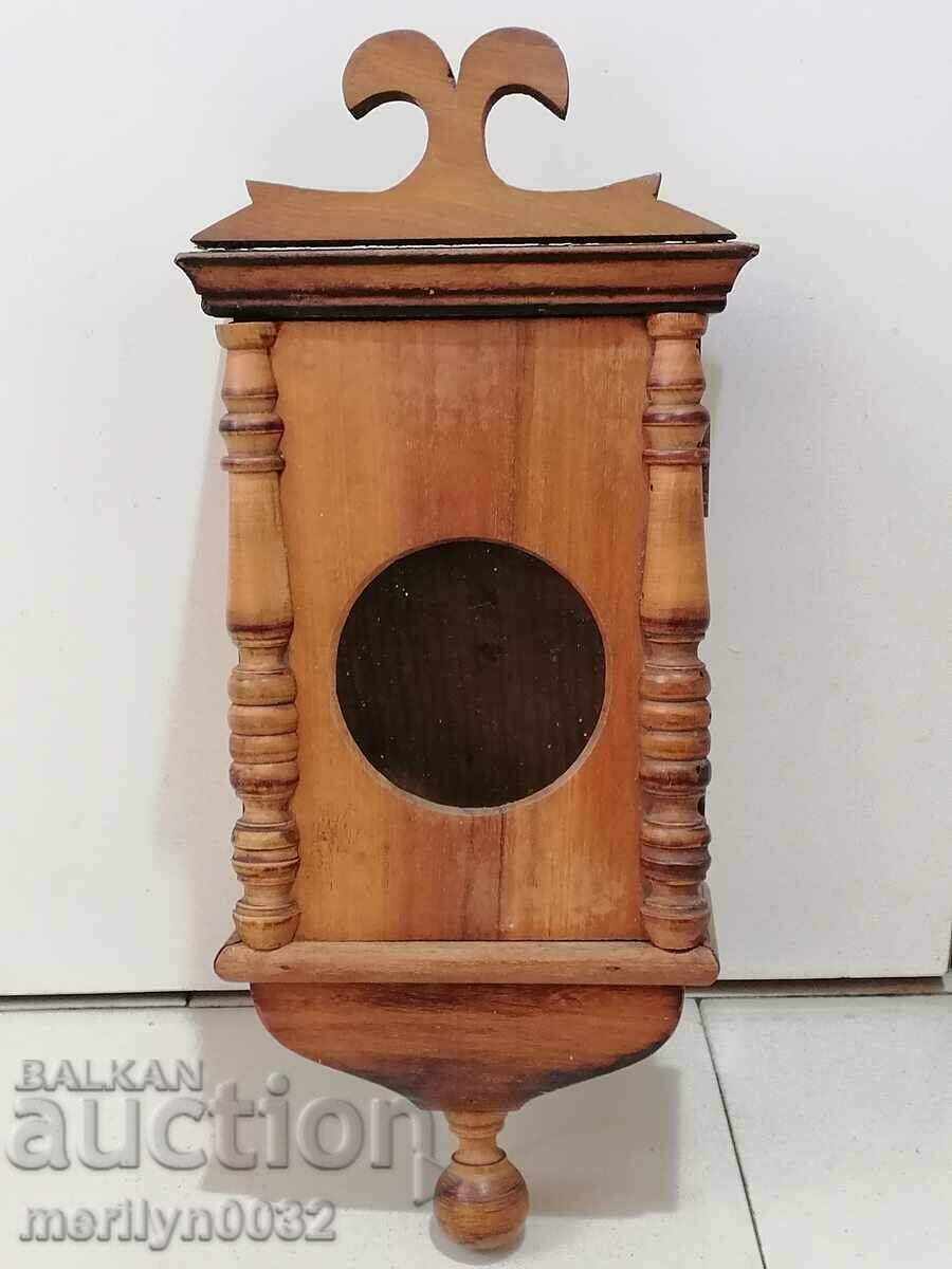 Alarm clock box wood wooden clock primitive