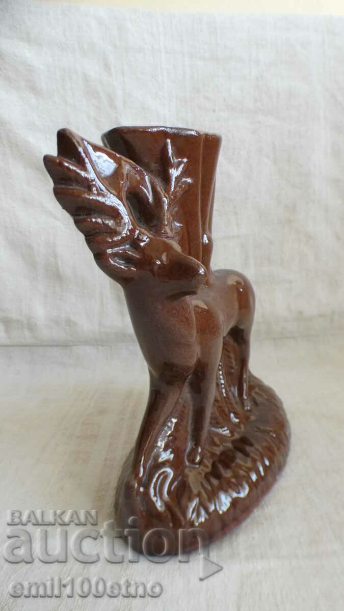 Ceramic composition Deer figure - vase with price 12.00 BGN | € 6.14 Ceramic composition Deer figure - vase with price 12.00 BGN | € 6.14
