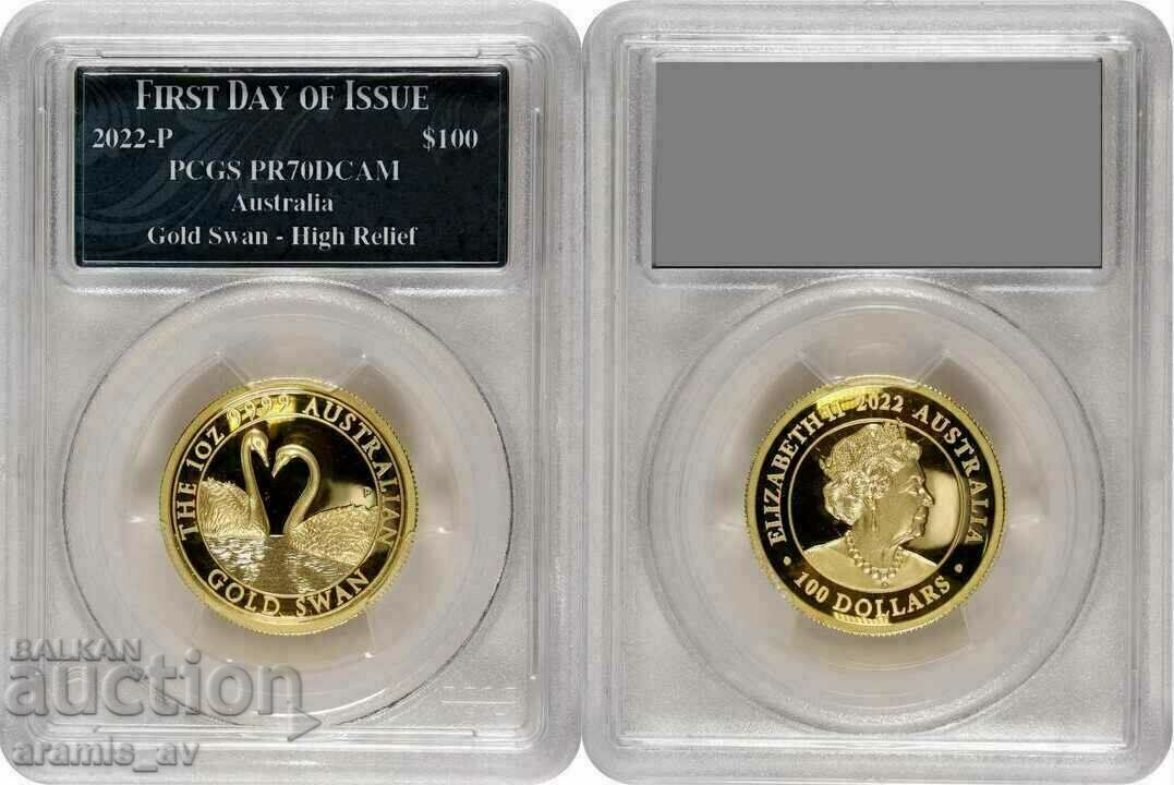 $100 2022 Golden Swan - Australia PCGS PR70DCAM