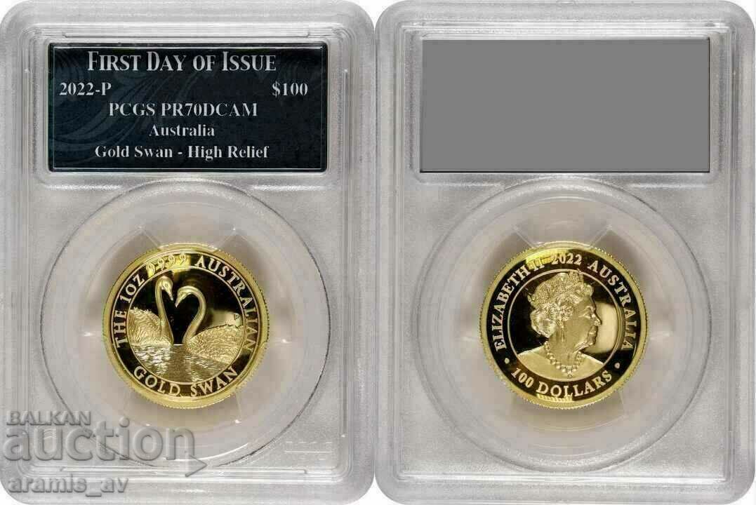 $100 2022 Golden Swan - Australia PCGS PR70DCAM $100 2022 Golden Swan - Australia PCGS PR70DCAM