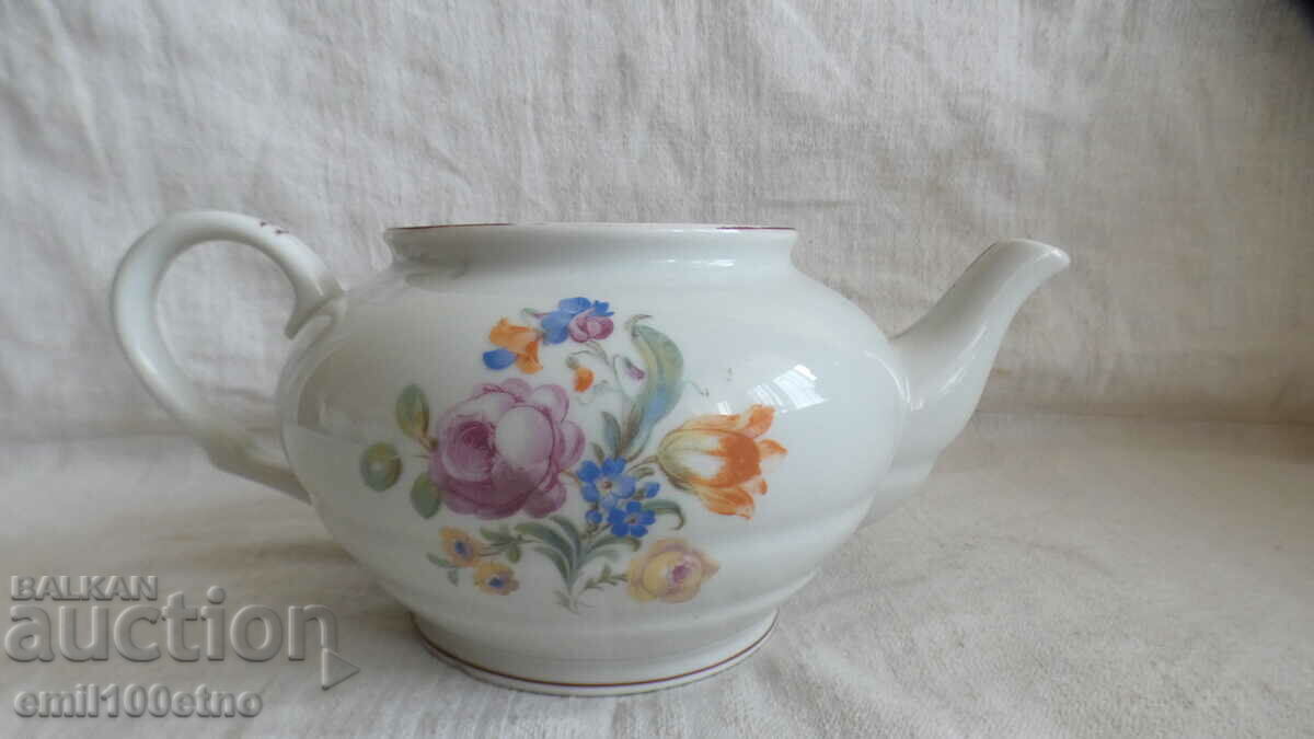 Teapot old Bulgarian porcelain Kitka Novi Pazar