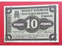 Bancnota-Germania-Mecklenburg-Pomerania-Dömitz-10 pf. 1920
