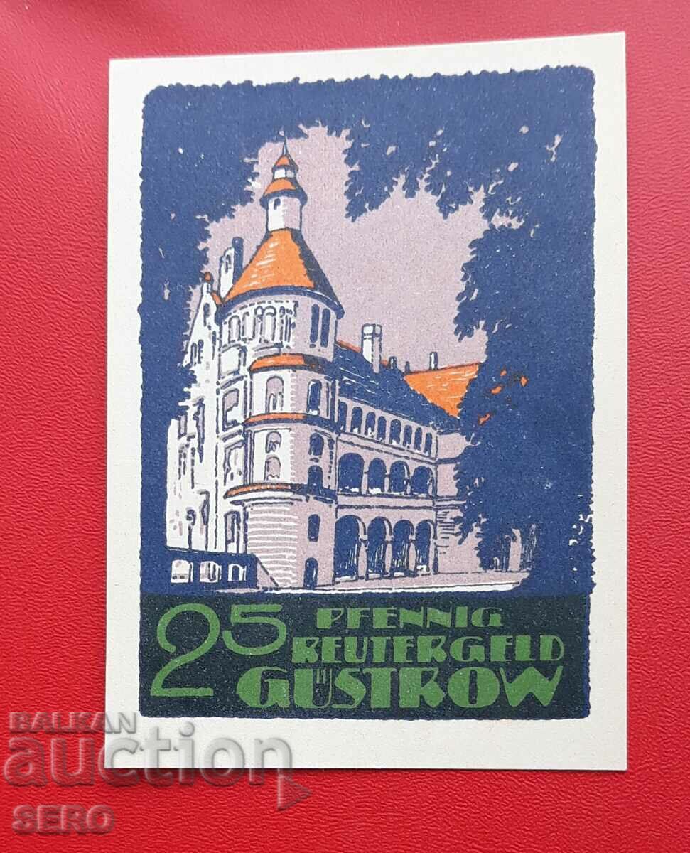 Τραπεζογραμμάτιο-Γερμανία-Μέκλενμπουργκ-Πομερανία-Γκουστρόφ-25 pf.1922