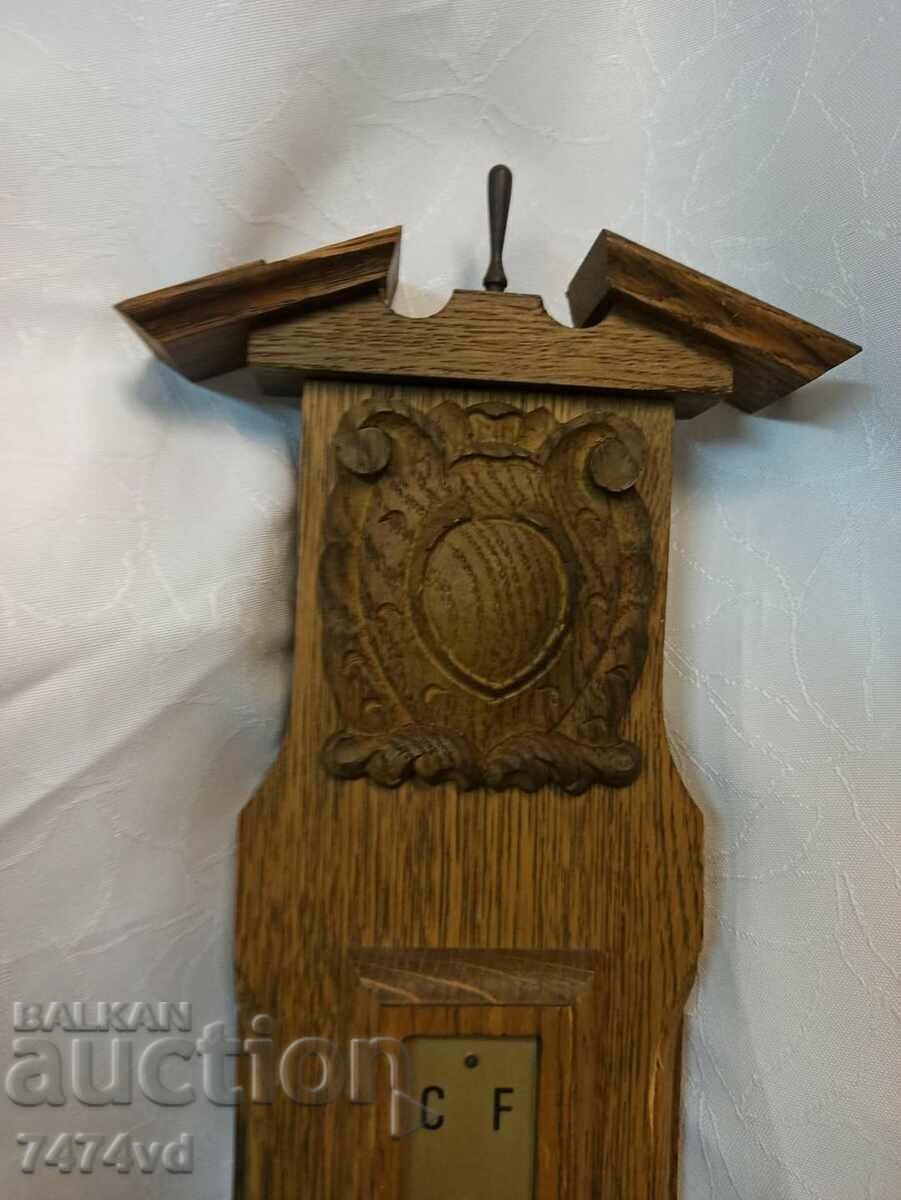 Auction OLD GERMAN BAROMETER, THERMOMETER HYGIOMETER -80 CM Auction OLD GERMAN BAROMETER, THERMOMETER HYGIOMETER -80 CM