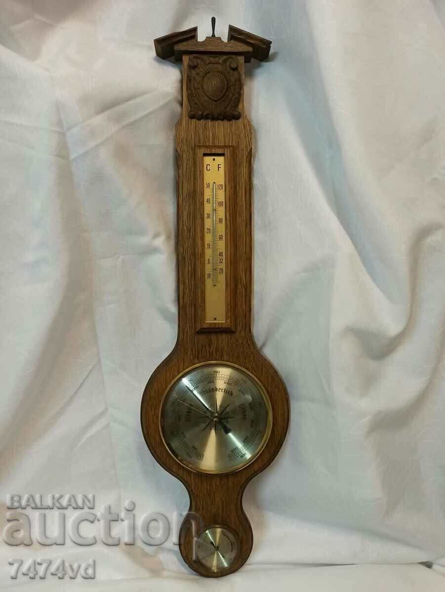 OLD GERMAN BAROMETER, THERMOMETER HYGIOMETER -80 CM OLD GERMAN BAROMETER, THERMOMETER HYGIOMETER -80 CM