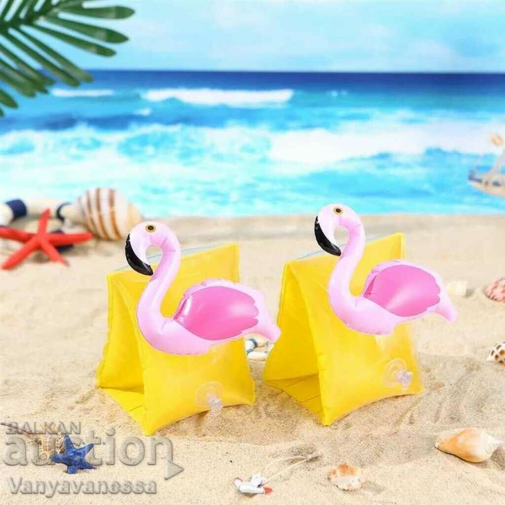Children's inflatable flamingo strips, for fun and safety