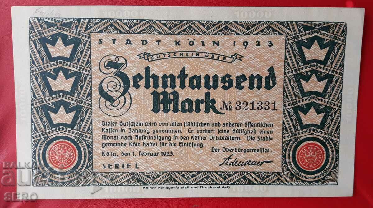 Bancnotă-Germania-S.Rhine-Westfalia-Köln-10.000 de mărci 1923