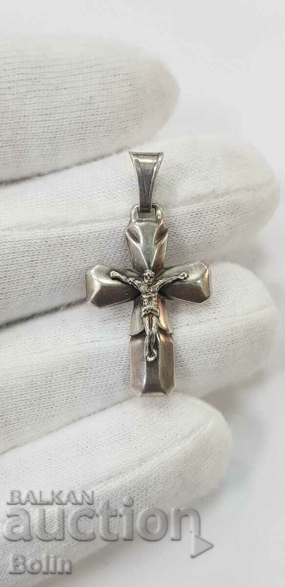 Italian silver cross with Jesus Christ 925 BC.