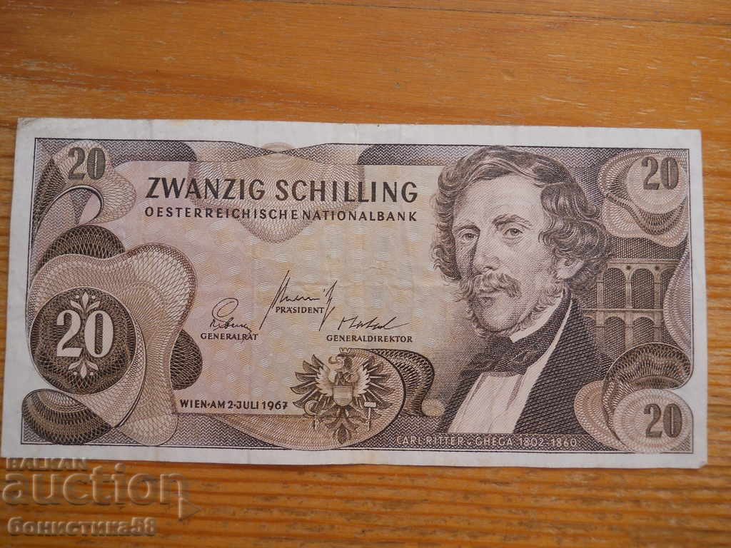 20 Shillings 1967 - Austria ( VF )