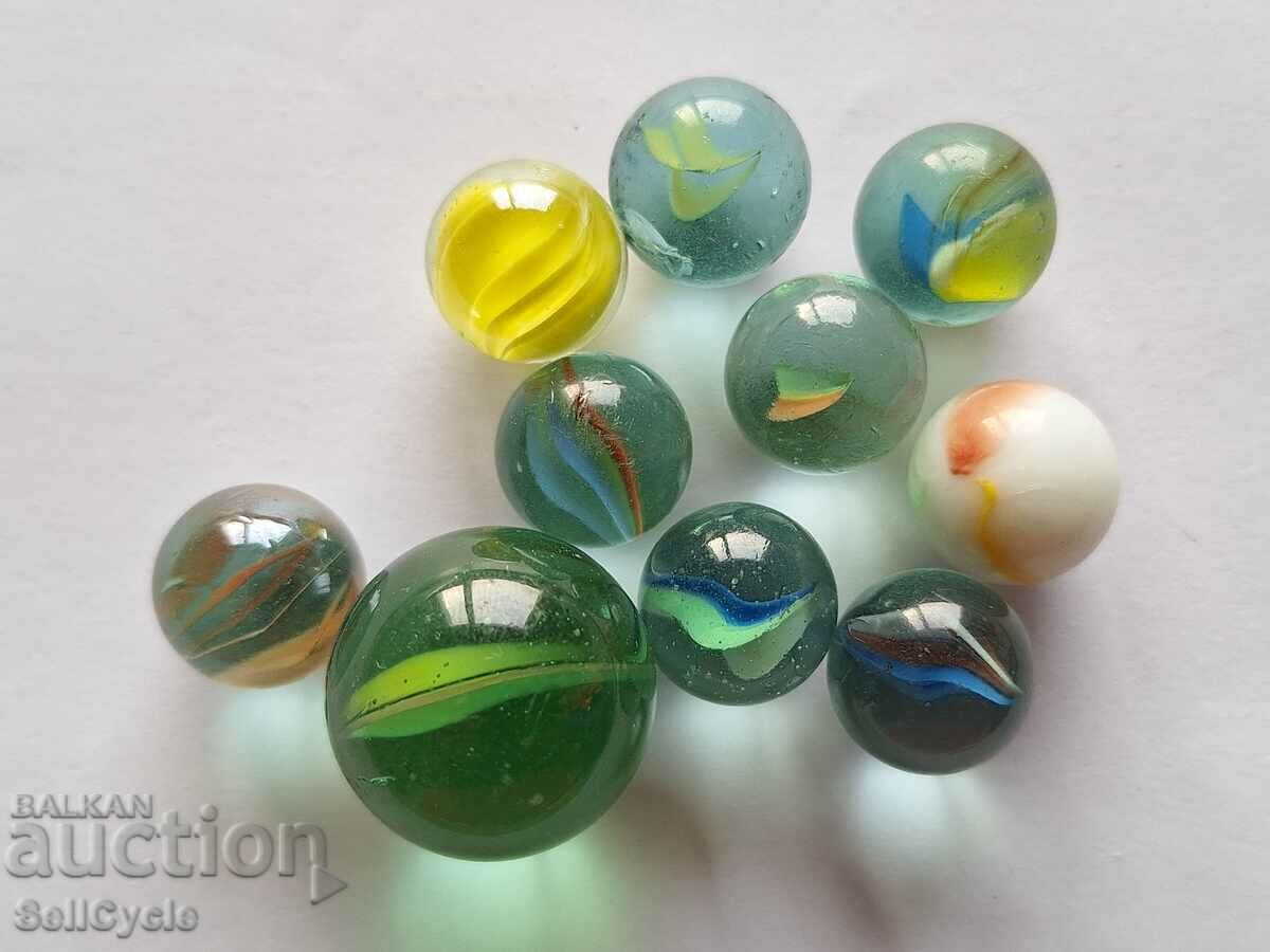 ✅ #13 - 10 pcs. GLASS BALLS/ TAPES - SMALL AND LARGE ❗