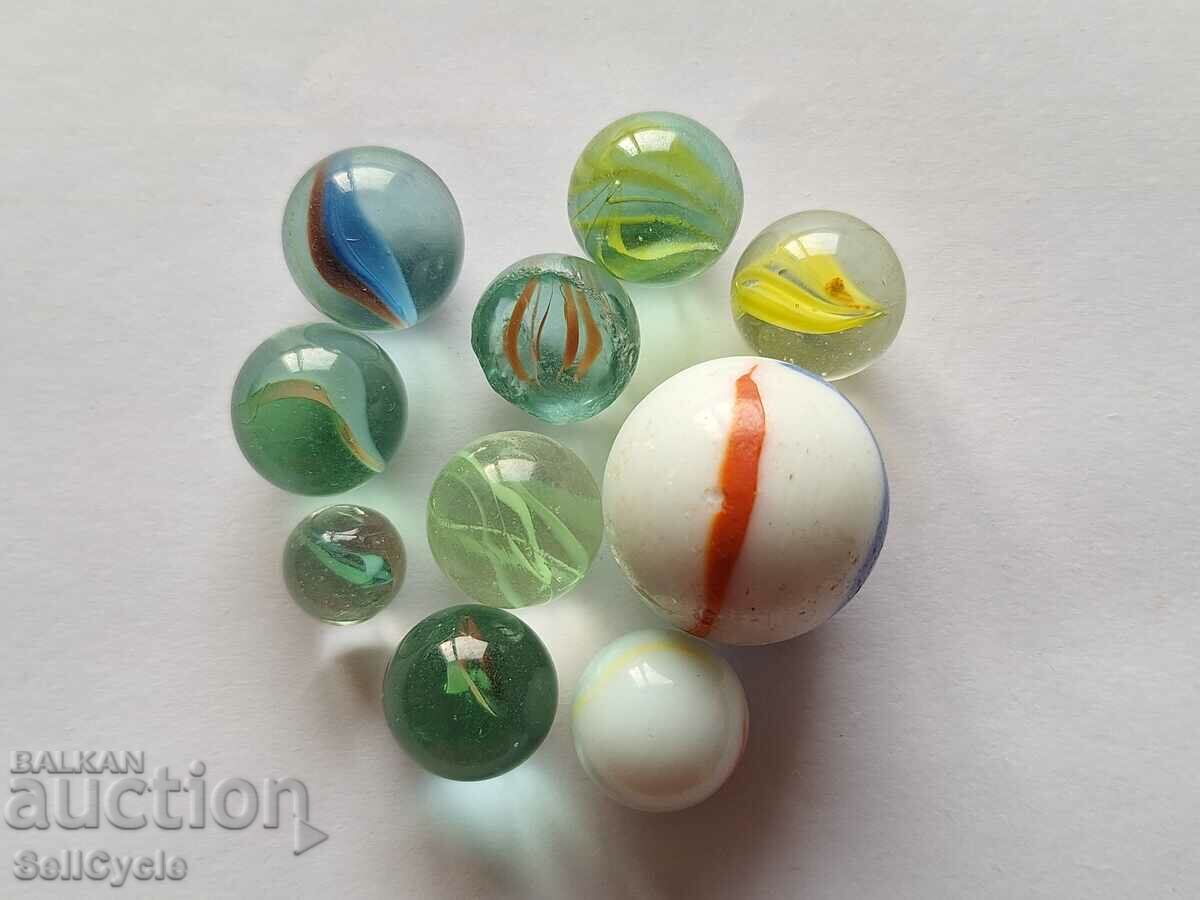✅ #18 - 10 pcs. GLASS BALLS/ TAPES - SMALL AND LARGE ❗