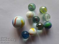 ✅ #31 - 10 pcs. GLASS BALLS/ TAPES - SMALL AND LARGE ❗