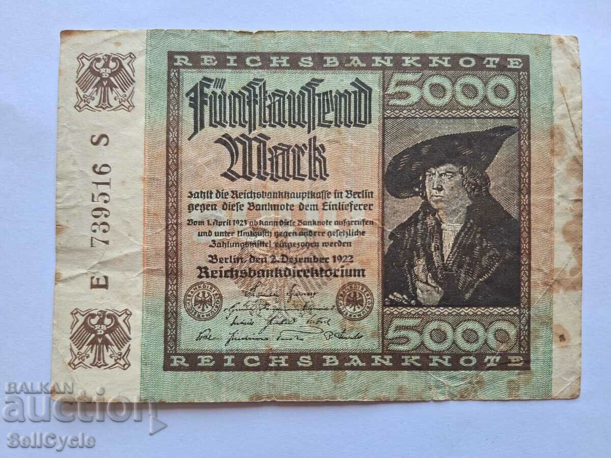 ✅ВАЙМАРСКА ГЕРМАНИЯ | 5000 марки 1922 г.❗