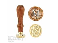 Wax seal letter M, Set: seal spoon and wax