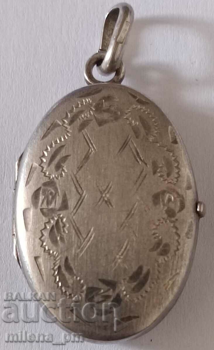 Silver photo pendant