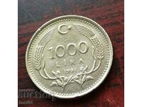 Turkey 1000 Lira 1991