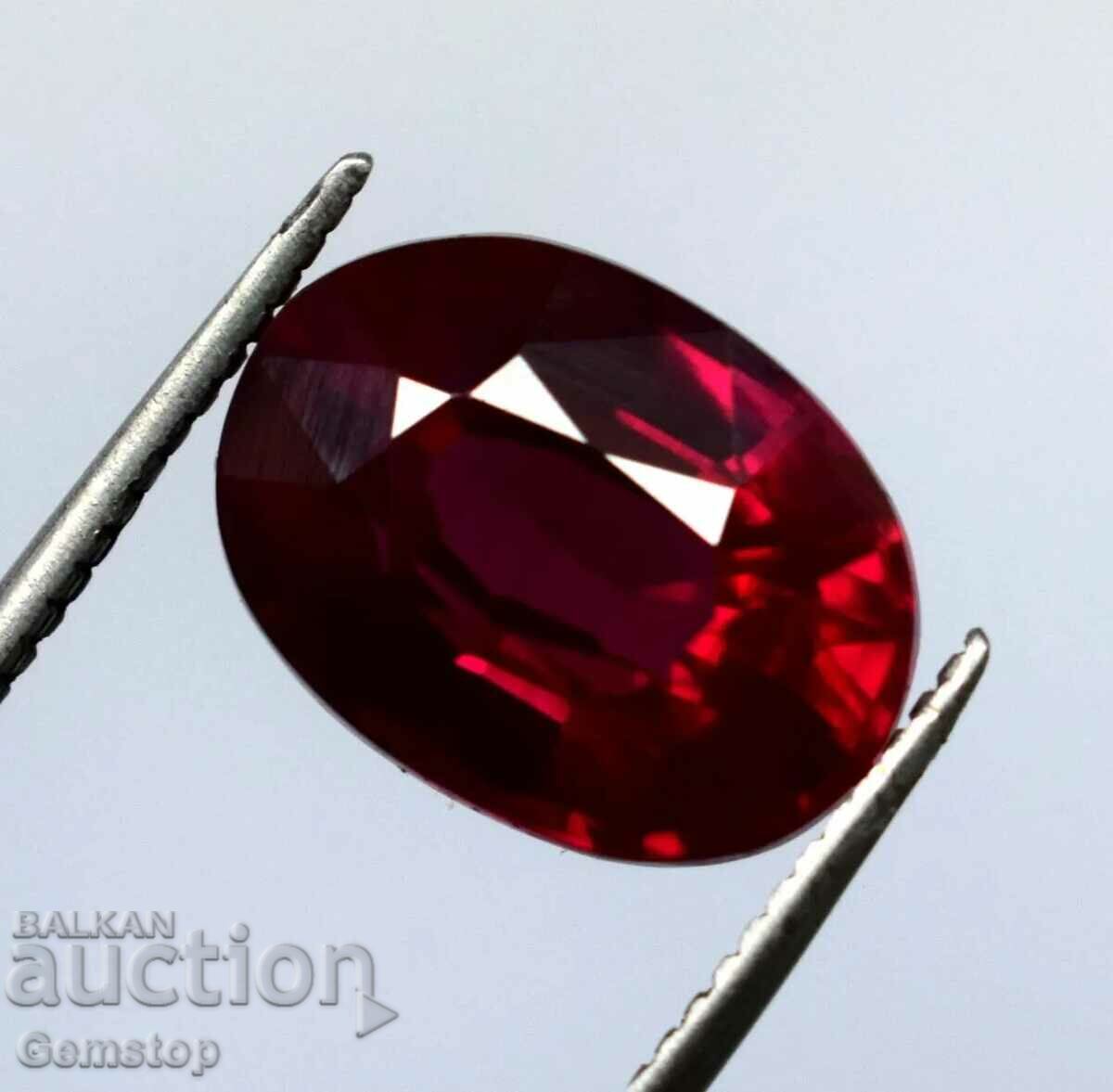 BZC! 6.60 ct natural ruby oval cert. GGL of 1 st.