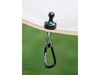 Magnetic hook with carabiner for tent, camping
