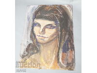 Стара Майсторска Рисунка картина портрет момиче