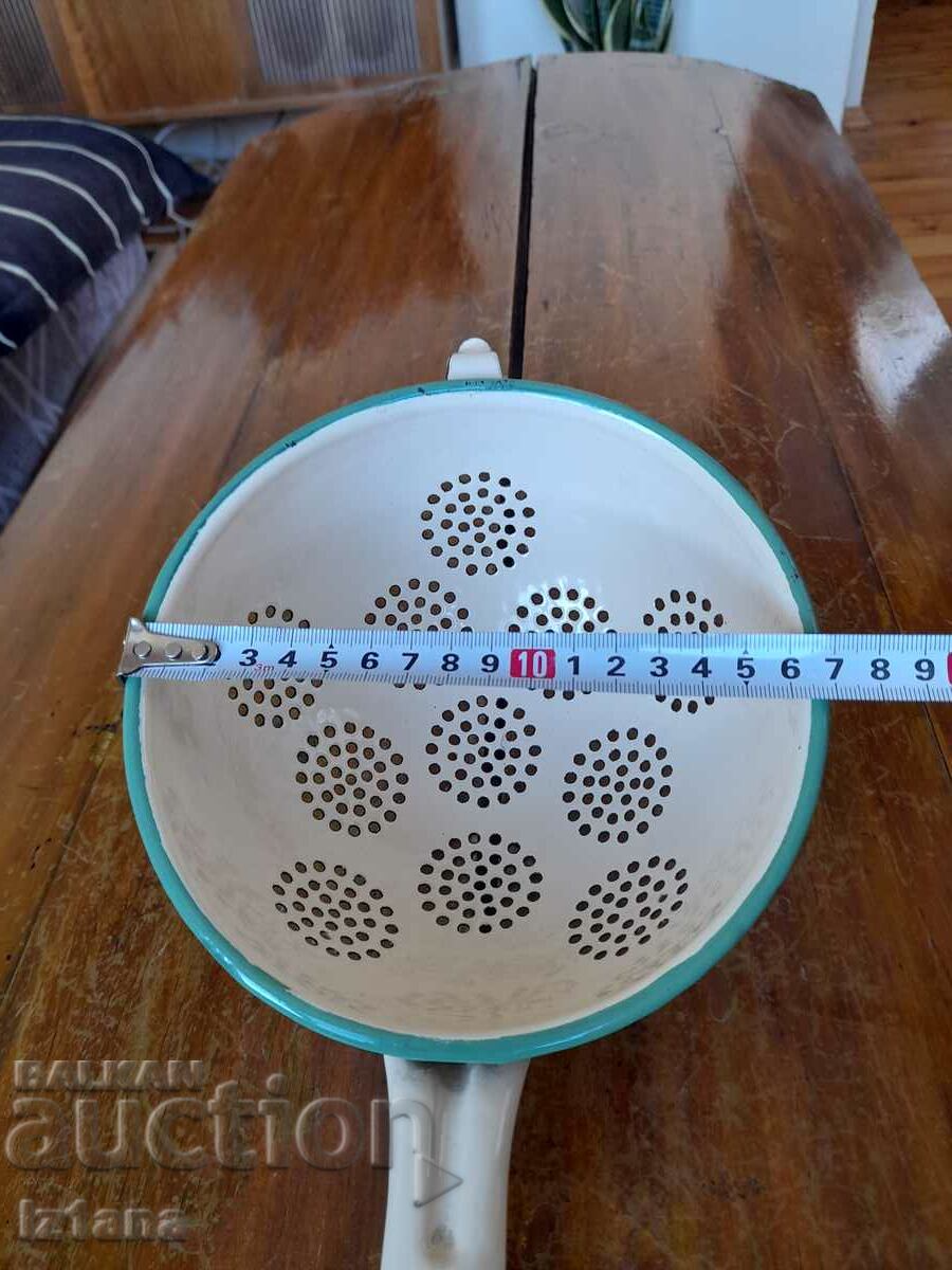 Old enameled strainer, colander - 5 Old enameled strainer, colander - 5