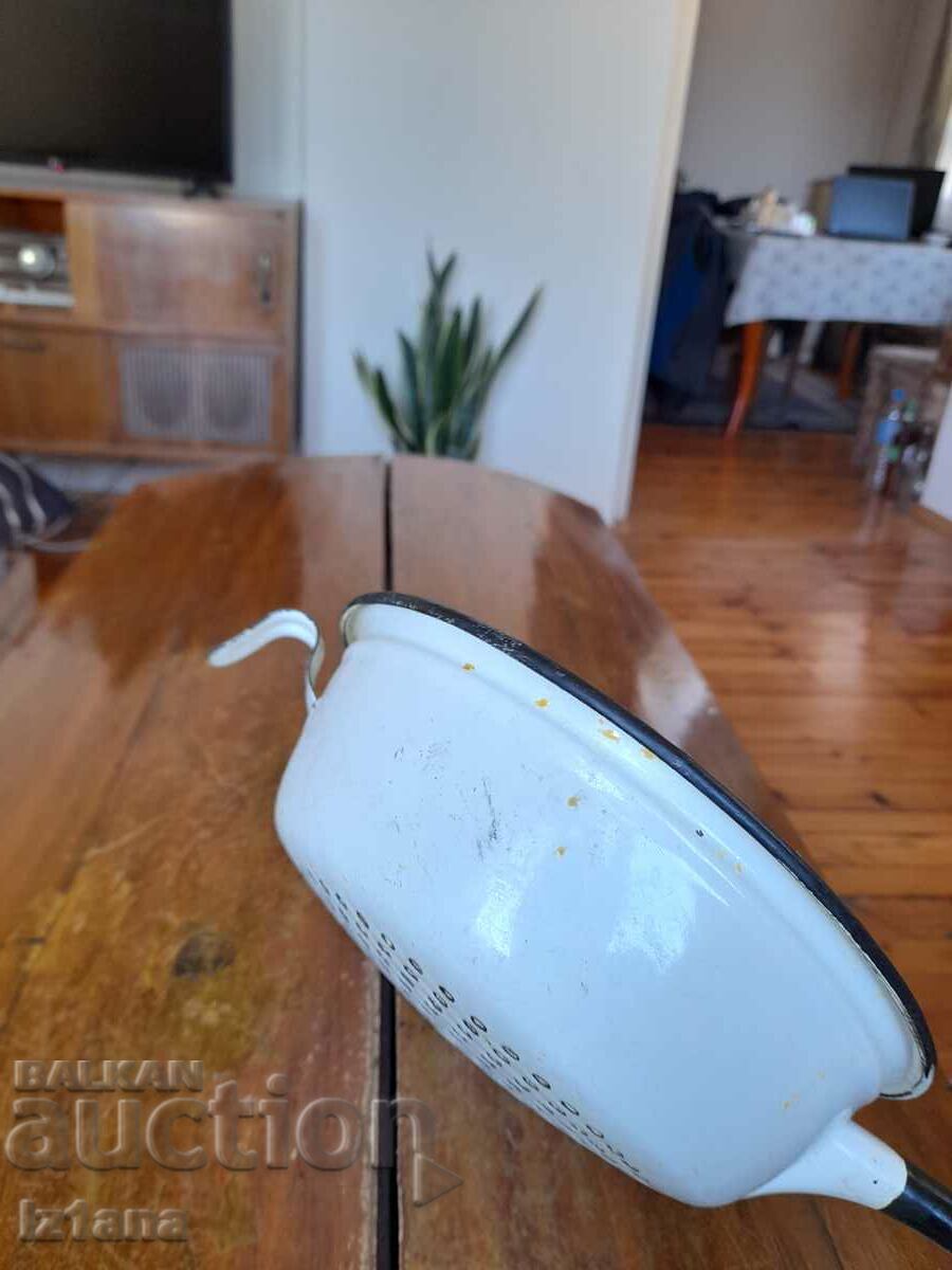 Old enameled strainer, colander - 5 Old enameled strainer, colander - 5
