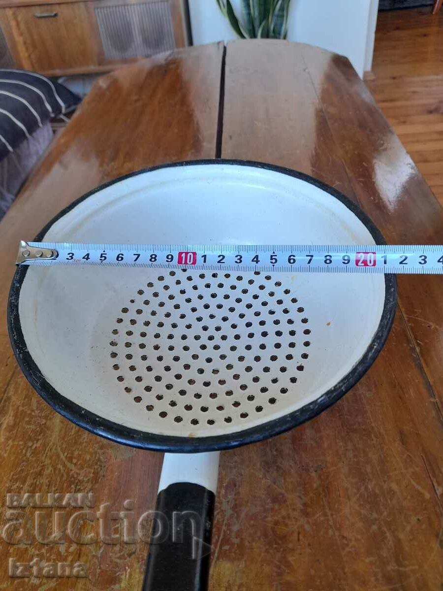 Old enameled strainer, colander - 6 Old enameled strainer, colander - 6