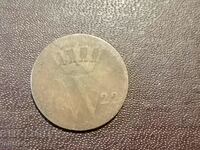 1822 год 1 цент Холандия  - В