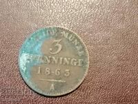 1863 Πρωσία 2 pfennig A