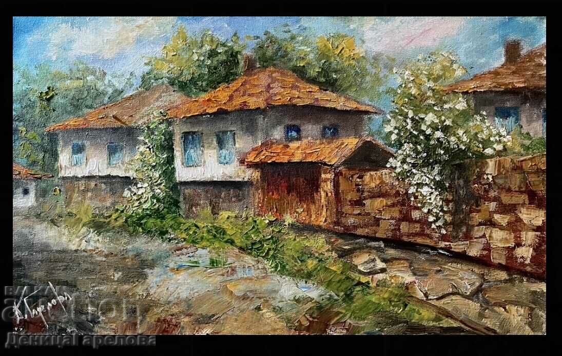 Pictura in ulei Denitsa Garelova 35/50 "Satul Bulgariei"