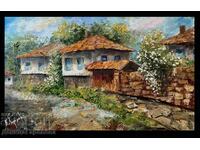 Denitsa Garelova oil painting 35/50 "The Bulgarian Village"