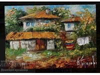 Pictura în ulei Denitsa Garelova 20/30 „Confort în sat”