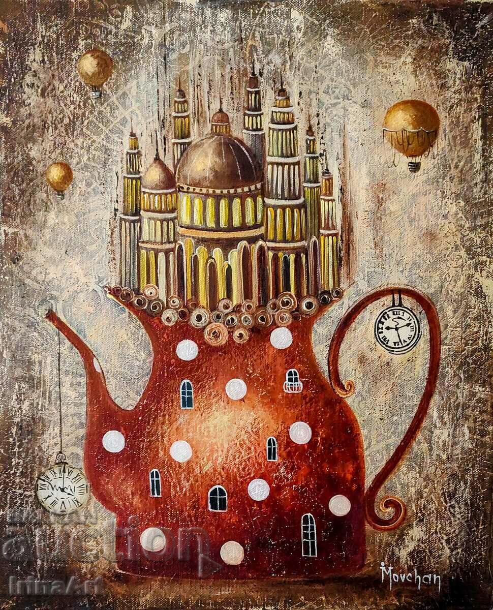 BZC! Magic teapot. Irina Movchan. Oil, 46x38 cm