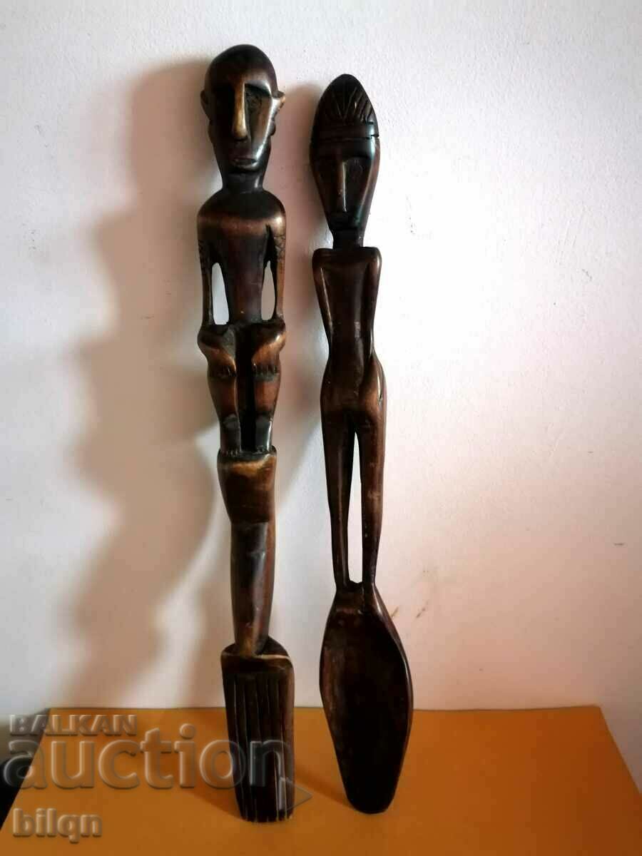 Awesome Huge Fork And Spoon-Wood Carving